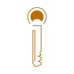Minimalist Golden Antique Key Illustration