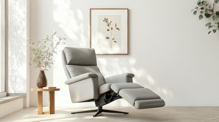 Cozy modern recliner in bright, airy living space