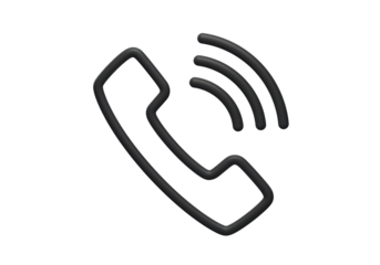 Isolated Black Phone Receiver with Sound Waves