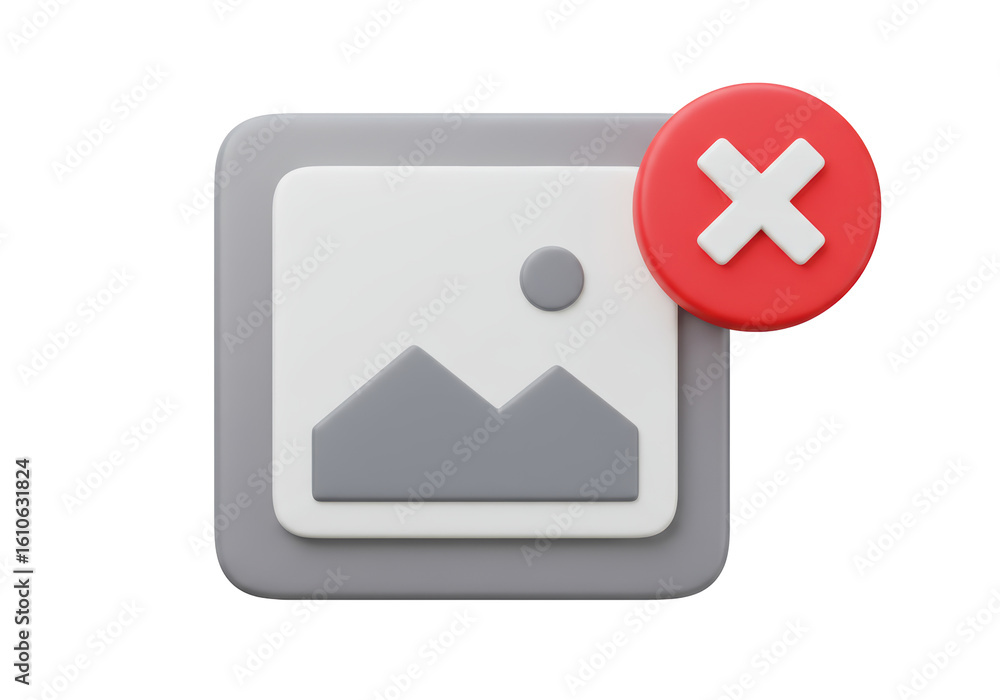 Poster isolated delete image icon with cross sign
