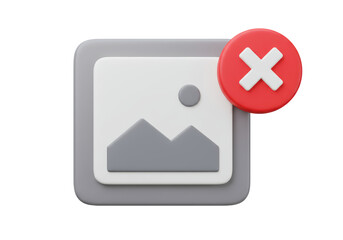 Obraz premium Isolated Delete Image Icon with Cross Sign