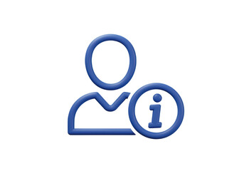 Isolated Blue User Icon with Information Sign