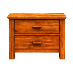 Wooden Nightstand with Two Drawers in Rich Brown Finish for Bedroom Storage and Style