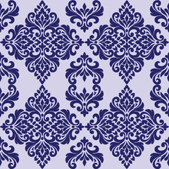 Fototapeta premium seamless floral pattern blue damask 