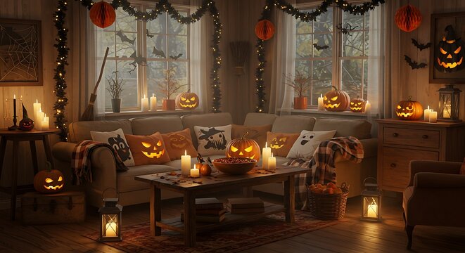 Spooky Halloween Living Room Decor