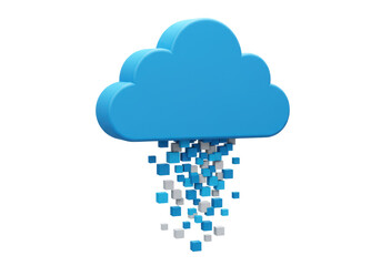 Isolated Cloud with Data Cubes Falling Computing Information
