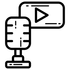 podcast video lineart