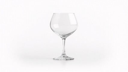 Fototapeta premium Empty Clear Wine Glass On White Background