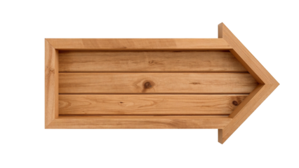 Directional wooden arrow sign, crafted from light teak, indicating a rustic choice