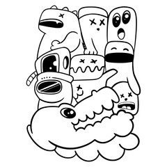 Doodle  Abstract Cartoon Illustration Cute Digital Drawing