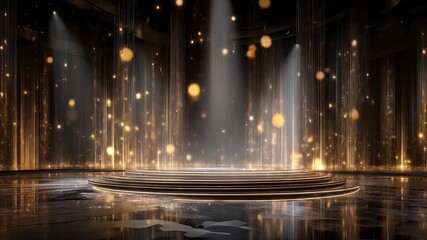 Golden Stage with Awards Ceremony, and Lights.