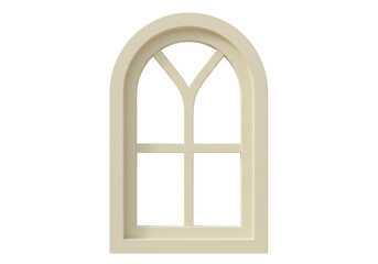 Isolated Arched Cream Window with Y Pattern