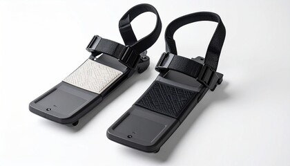Detailed View Of Rowing Foot Straps With Pedal Textures Against A Clean White Background