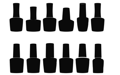 Nail Polish Bottle Silhouette Pack &ndash; Stylish Cosmetic Icons for Beauty, Branding & Product Design