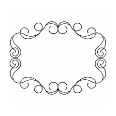 Ornate black decorative frame with swirling filigree