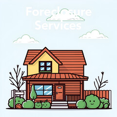 Naklejka premium Foreclosure Services lineal color icon