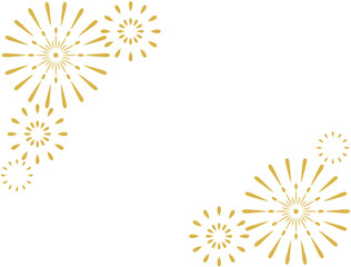 金色イメージの花火のイラストのカード