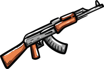  illustration of a gun ak 47 vector