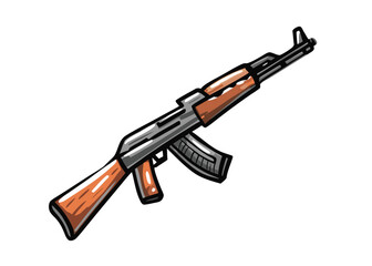  illustration of a gun ak 47 with vector