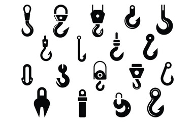 Hook Silhouette Pack – Industrial, Nautical & Utility Shapes for Design, Education & Branding Projects