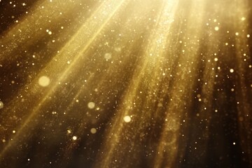Radiating light beams create a mesmerizing effect with sparkling particles in a golden atmosphere, Background video of radiating light beams Effects
