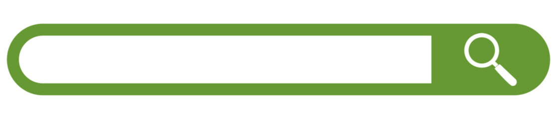 Obraz premium Green search bar element with magnifying glass icon for a website user interface design.