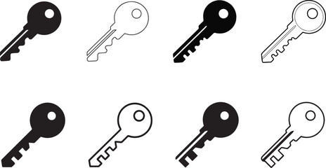 Minimal Metal Key Icon  Simple Security Symbol PNG and Vector Art