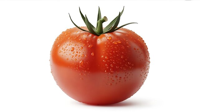 Fresh tomato with water droplets