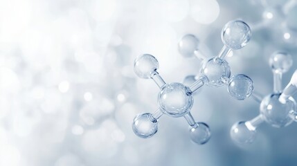 pharmaceutical-themed background with clean white tones and floating chemical molecular structures on blurred background 