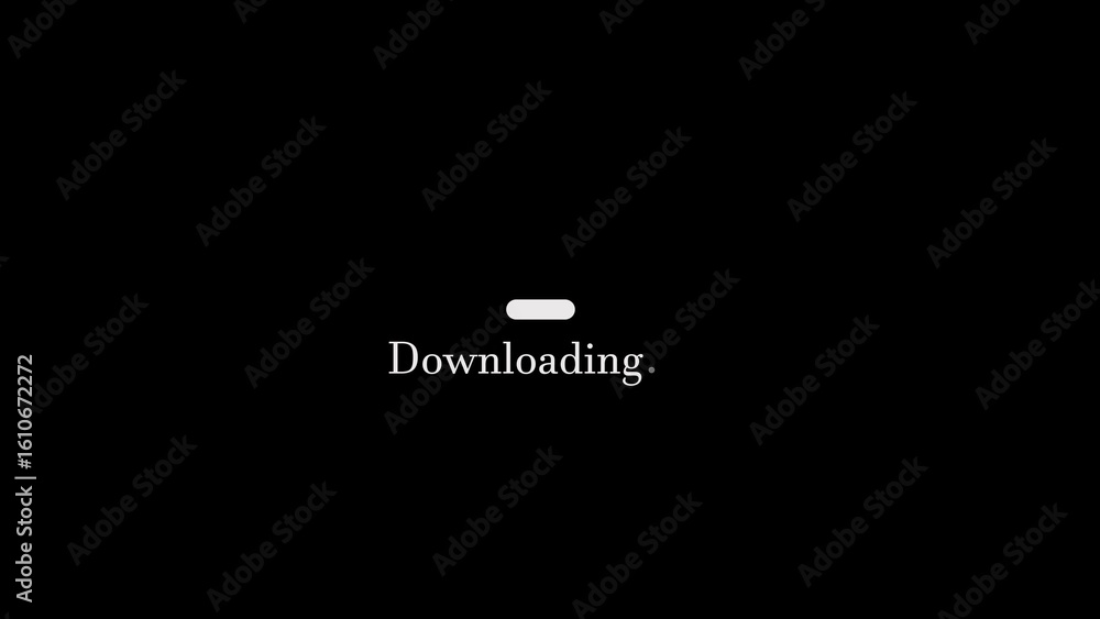 Poster downloading process illustration with black background indicating data transfer and internet loading