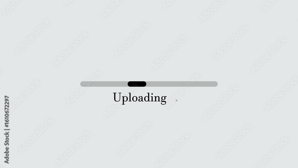 Poster minimalist uploading progress bar illustrating data transfer or website loading indication