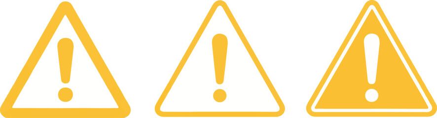 Warning attention icons.Attention caution sign warning symbol icon set danger Exclamation mark signs.Warning icons.Caution alarm sign set. © Graphic asset