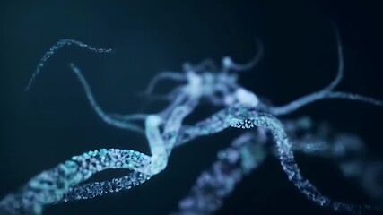 Intricate network of a glowing digital organism or neuron. Abstract representation of neural connections, data flow, or microscopic life - Powered by Adobe