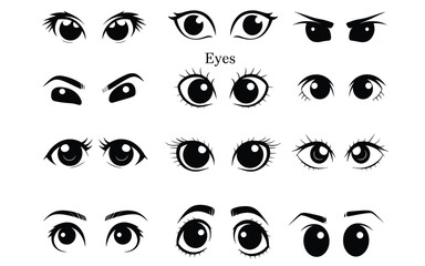 Expressive Eye Silhouette Pack &ndash; Emotion-Rich Visuals for Character Design, Comics & Educational Use