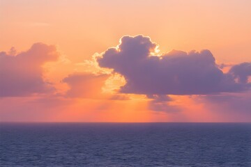 sunset over the sea with beautiful cloud