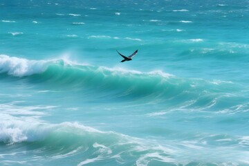 bird surfer in the sea for summer vibes
