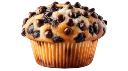 Deliciously moist chocolate chip muffin, a perfect treat for every occasion delicious.