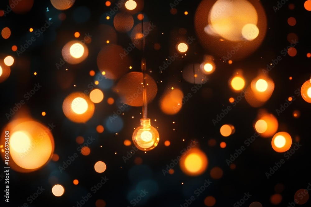 Poster dynamic light flashes create a mesmerizing effect against a dark background, many light flashes effe