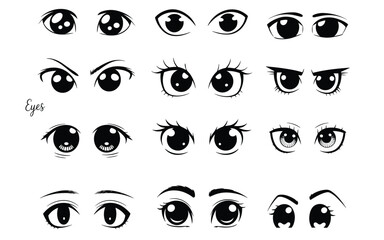 Expressive Eye Silhouette Pack – Emotion-Rich Visuals for Character Design, Comics & Educational Use