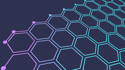 Abstract futuristic hexagon background with gradient mesh network for science technology design