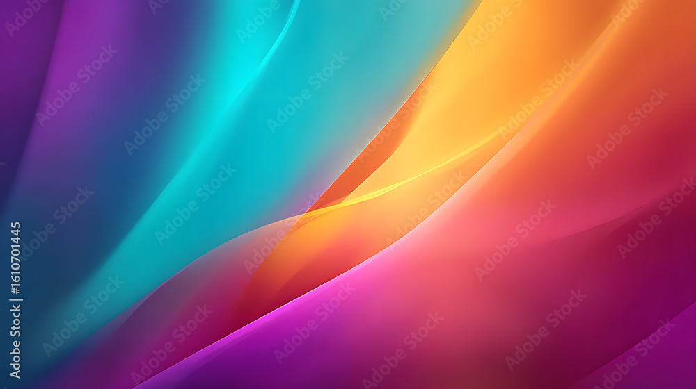 Poster vibrant abstract composition: a captivating digital artwork showcases an array of flowing, layered c