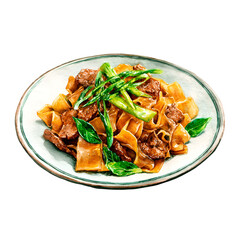 Gourmet Pasta Delight: Exquisite dish of pasta, perfectly presented on a plate. The vibrant mix of colors and textures creates a feast for the eyes and a promise of culinary delight.