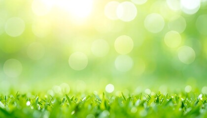 Obraz premium Bright, blurry green background with grass in focus