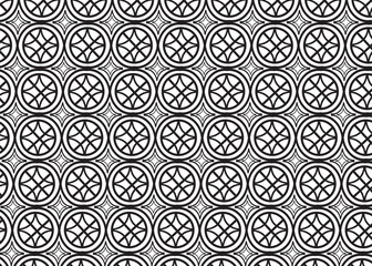 Seamless monochrome floral vector pattern with vintage ornamental design