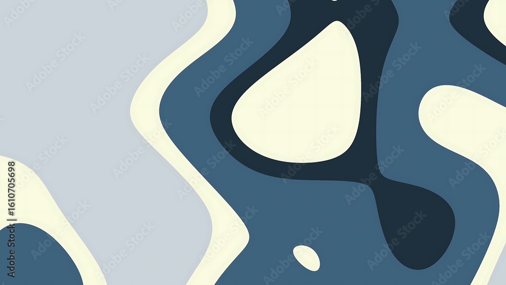 Poster desertcore blue bloom abstract layered background with blue tones and organic shapes creating a mode