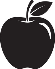 A Simple Black and White Apple Illustration Emphasizing Minimalism and Clean Lines with a Modern Artistic Touch Depicting Freshness