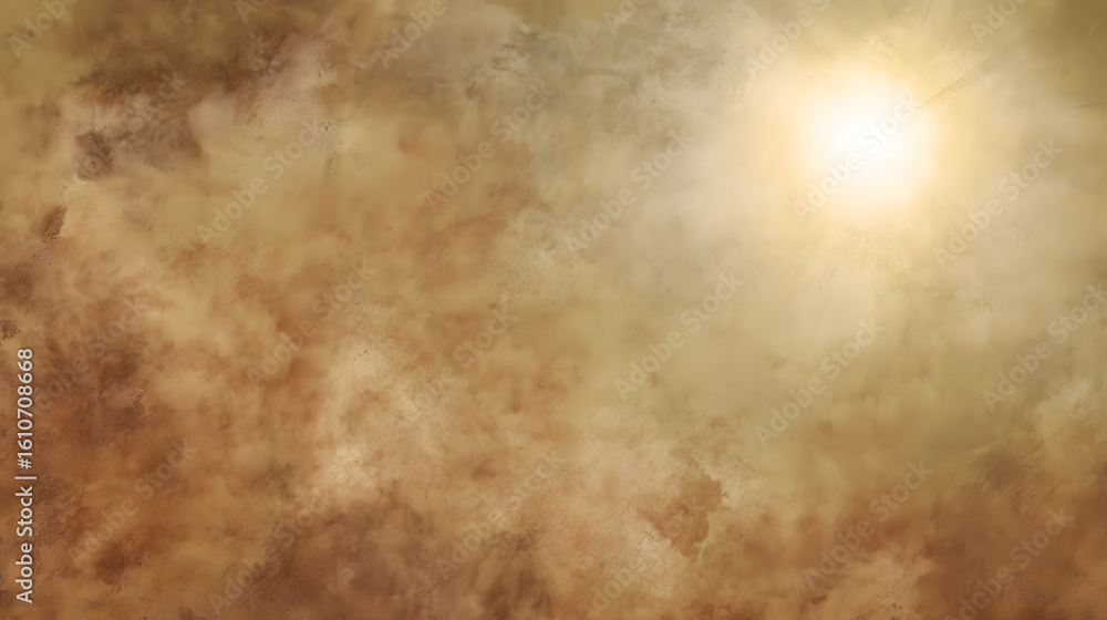 Poster celestial symphony: a mesmerizing display of ethereal light and textured clouds evokes a sense of va