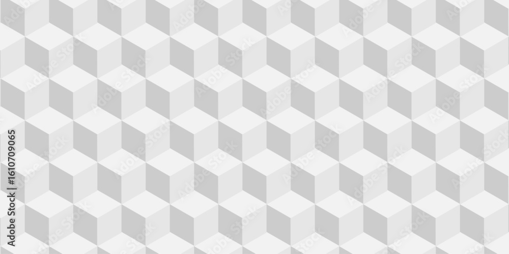 Poster texture vector cube white and gray isometric abstract cubic square geometric tile hexagon mosaic wal