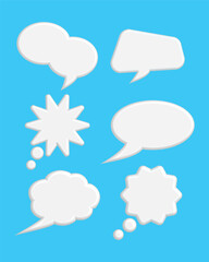 Collection of 3D White Speech and Thought Bubbles