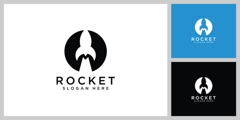 rocket launch logo vector template